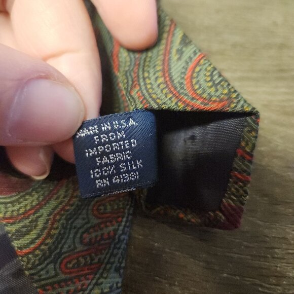 Polo Ralph Lauren Vintage Tie 100% Silk Made By Hand 70's Retro Paisley USA Made - Picture 4 of 5